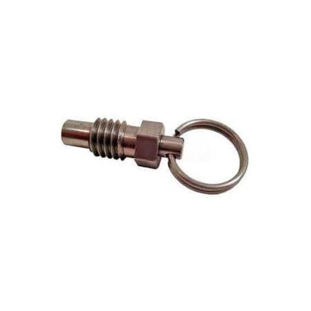 J.W. Winco Pull Ring Retractable Plunger SS Body SS Nose 0.75x3lbs Pressure 3/8-16 Thread 717.10-0.250-3/8X16-A-NI